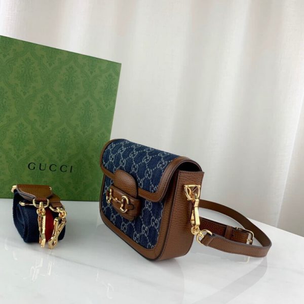 Gucci Horsebit 1955 Denim Mini Bag - Replica - Image 3