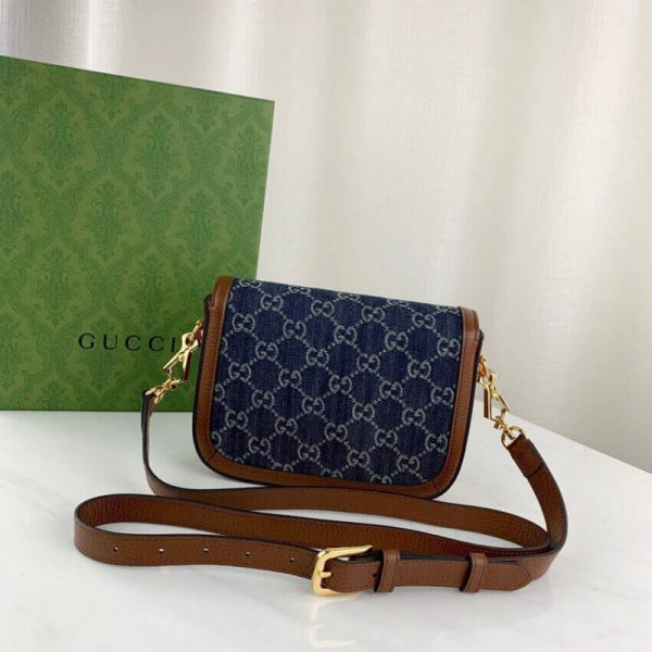 Gucci Horsebit 1955 Denim Mini Bag - Replica - Image 4
