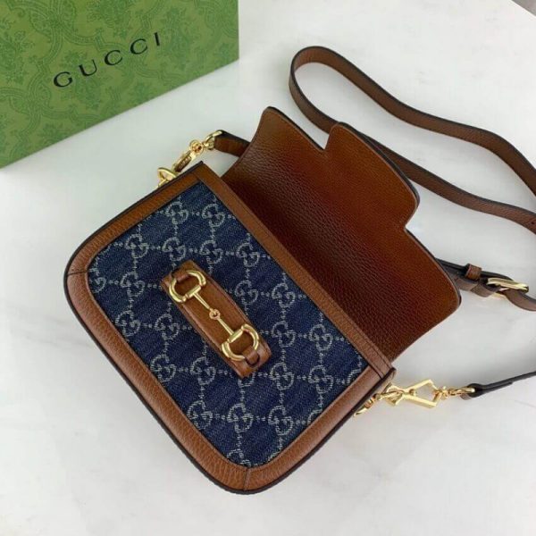 Gucci Horsebit 1955 Denim Mini Bag - Replica - Image 5