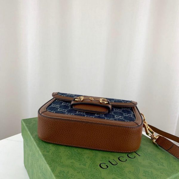 Gucci Horsebit 1955 Denim Mini Bag - Replica - Image 9
