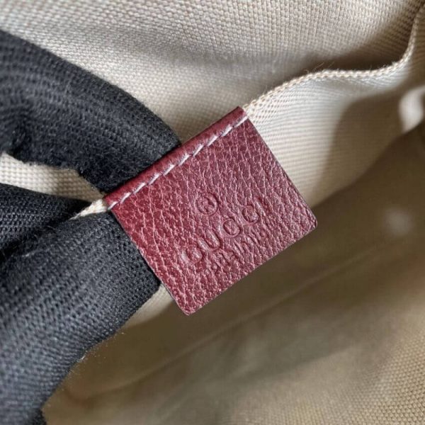 Replica Gucci Horsebit 1955 Mini Bag in Burgundy GG Canvas - Image 11