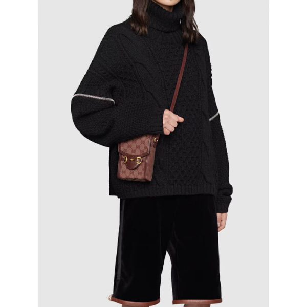 Replica Gucci Horsebit 1955 Mini Bag - Burgundy GG Canvas - Image 2