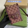 Best Replicas Bags - Replica Gucci Horsebit 1955 Mini Bag - Burgundy GG Canvas Shop For Best Louis Vuitton LV Replica Bags With Cheap Price