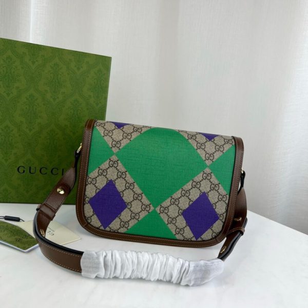 Replica Gucci Horsebit 1955 Geometric Print Shoulder Bag - Image 3