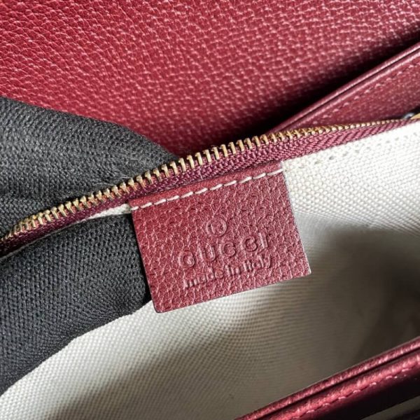 Replica Gucci Horsebit 1955 Small Burgundy GG Canvas Bag - Image 13