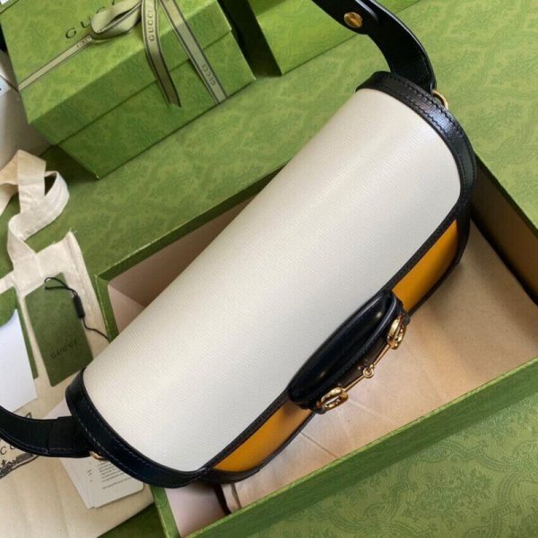 Gucci Horsebit 1955 Small Bag - White/Sand Leather Replica - Image 5