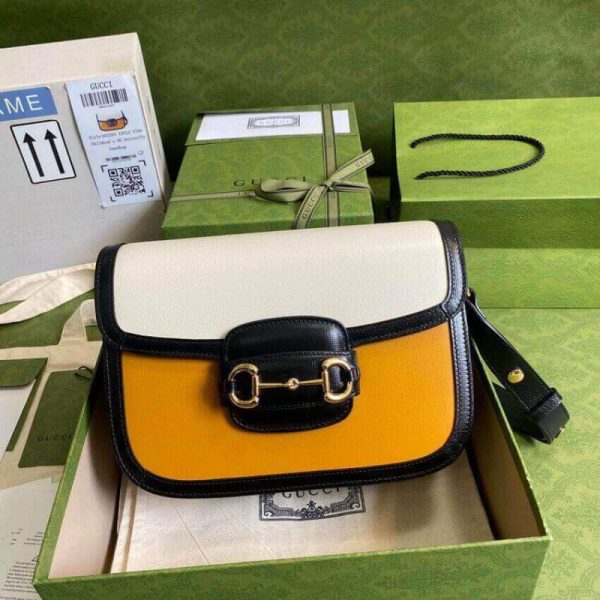Gucci Horsebit 1955 Small Bag - White/Sand Leather Replica