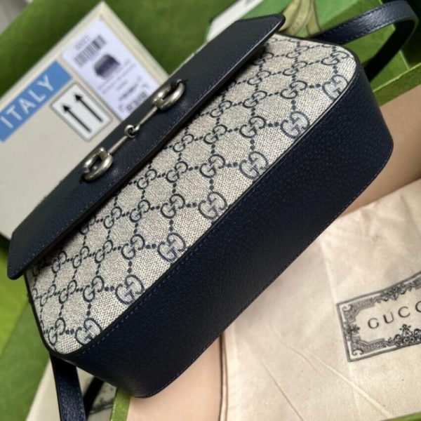 Replica Gucci 1955 Horsebit Small Blue Bag 645454 - Image 4