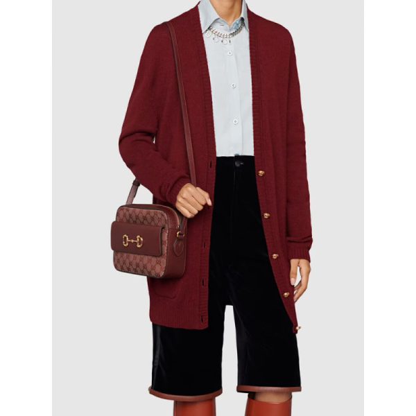 Replica Gucci Horsebit 1955 Burgundy Small Bag 645454 - Image 2