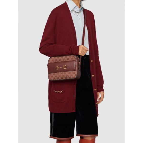 Replica Gucci Horsebit 1955 Burgundy Small Bag 645454 - Image 3