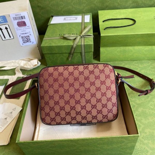 Replica Gucci Horsebit 1955 Burgundy Small Bag 645454 - Image 5