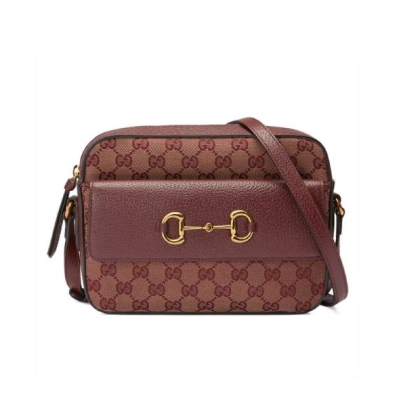Replica Gucci Horsebit 1955 Burgundy Small Bag 645454