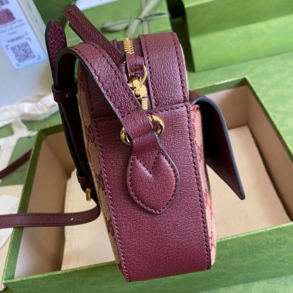 Replica Gucci Horsebit 1955 Burgundy Small Bag 645454 - Image 9