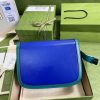 Best Replicas Bags - Gucci Horsebit 1955 Small Shoulder Bag in Blue & Green Leather Shop For Best Louis Vuitton LV Replica Bags With Cheap Price