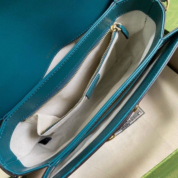 Gucci Horsebit 1955 Small Shoulder Bag in Blue & Green Leather - Image 10