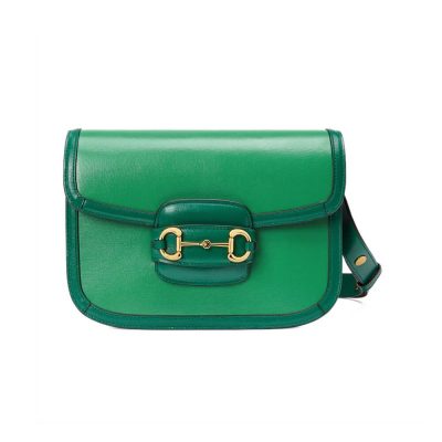 Green Leather Gucci Horsebit 1955 Small Shoulder Bag Replica