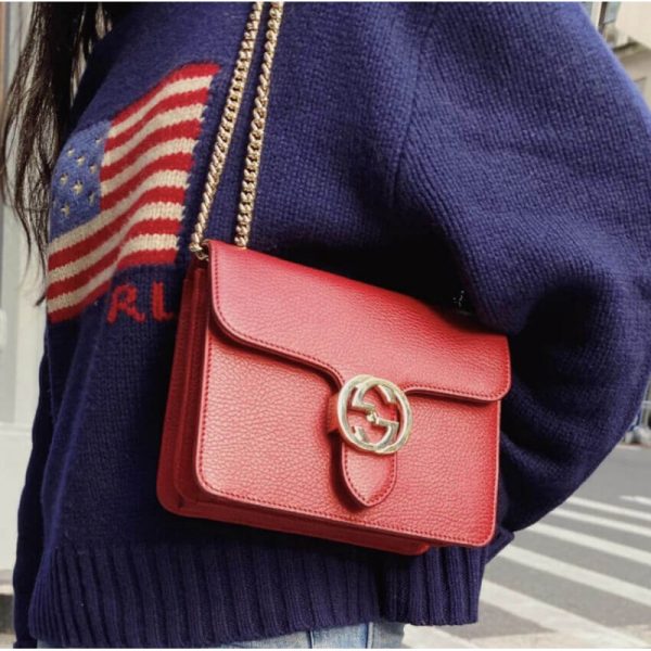 Gucci Interlocking Chain Leather Crossbody Bag 510304 Replica - Image 2