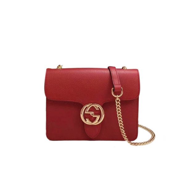 Gucci Interlocking Chain Leather Crossbody Bag 510304 Replica