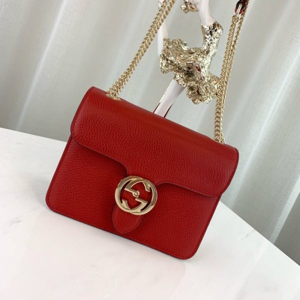 Gucci Interlocking Chain Leather Crossbody Bag 510304 Replica - Image 9