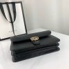 Best Replicas Bags - Replica Gucci GG Leather Crossbody Bag 28cm Black Shop For Best Louis Vuitton LV Replica Bags With Cheap Price
