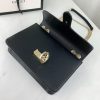 Best Replicas Bags - Replica Gucci GG Leather Crossbody Bag 28cm Black Shop For Best Louis Vuitton LV Replica Bags With Cheap Price