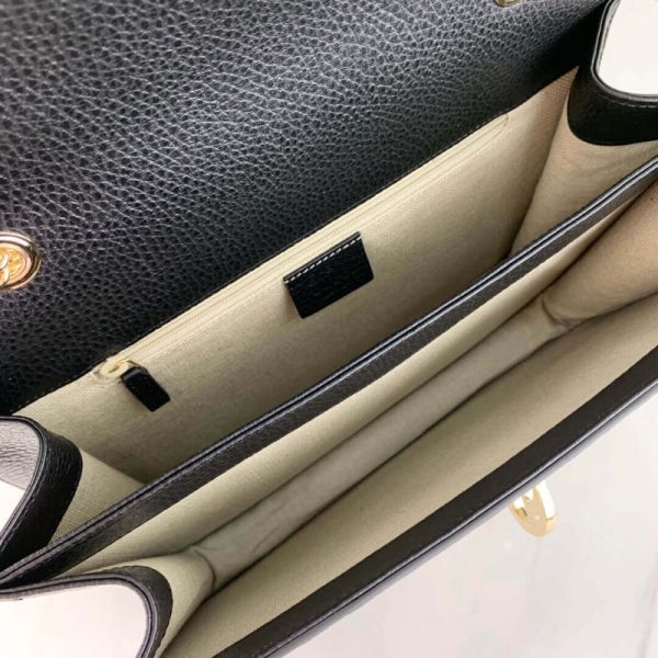 Replica Gucci GG Leather Crossbody Bag 28cm Black - Image 9