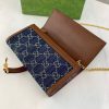Best Replicas Bags - Blue Denim Replica Gucci Jackie 1961 Chain Wallet 652681 Shop For Best Louis Vuitton LV Replica Bags With Cheap Price