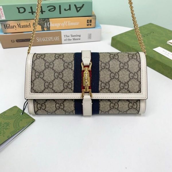 Gucci Jackie 1961 Replica Chain Wallet in White - Image 2