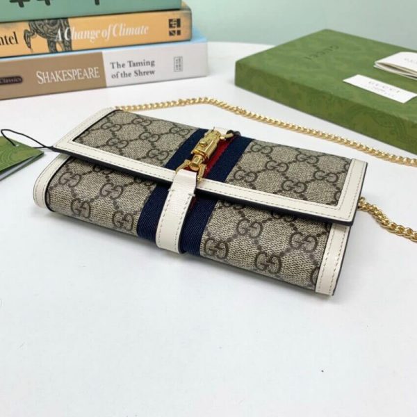 Gucci Jackie 1961 Replica Chain Wallet in White - Image 5