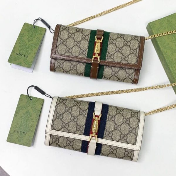 Gucci Jackie 1961 Replica Chain Wallet in White - Image 10