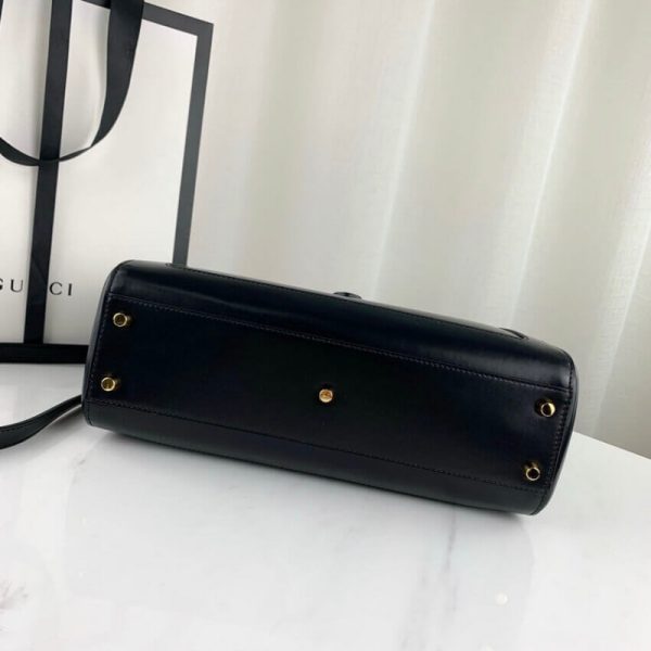 Replica Gucci Jackie 1961 Black Leather Medium Tote Bag - Image 12