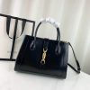 Best Replicas Bags - Replica Gucci Jackie 1961 Black Leather Medium Tote Bag Shop For Best Louis Vuitton LV Replica Bags With Cheap Price