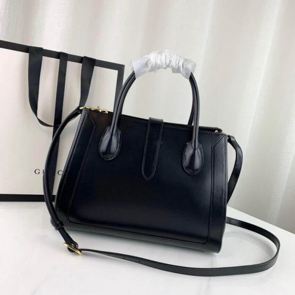 Replica Gucci Jackie 1961 Black Leather Medium Tote Bag - Image 10