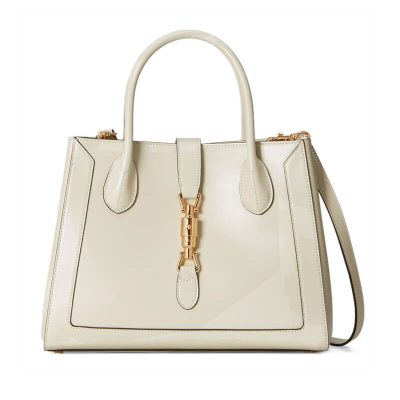 Replica Gucci Jackie 1961 White Leather Tote Bag