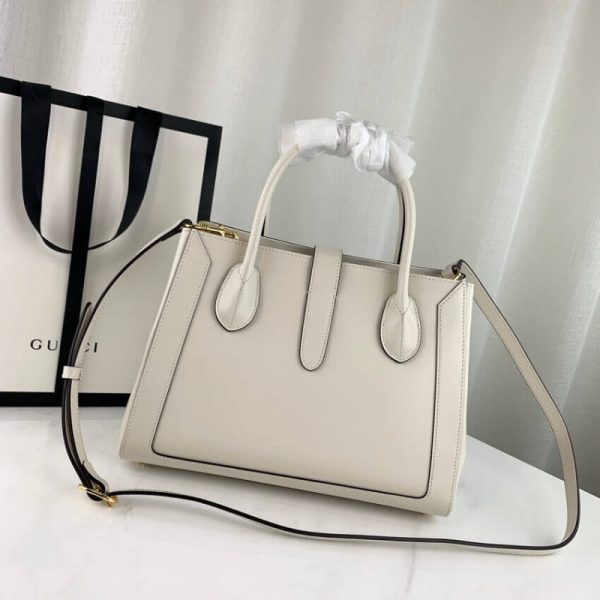 Replica Gucci Jackie 1961 White Leather Tote Bag - Image 12