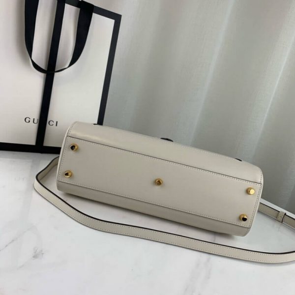 Replica Gucci Jackie 1961 White Leather Tote Bag - Image 14