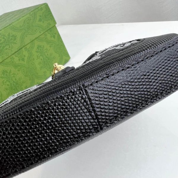Replica Gucci Jackie 1961 Mini Black Lizard Bag with GG Crystals - Image 10