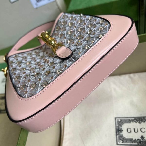Gucci Jackie 1961 Mini GG Crystal Shoulder Bag - Black - Image 3
