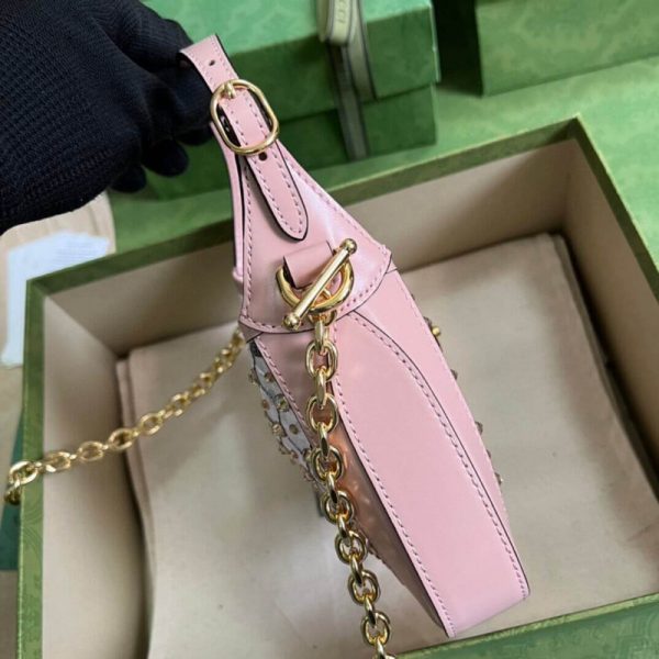 Gucci Jackie 1961 Mini GG Crystal Shoulder Bag - Black - Image 4