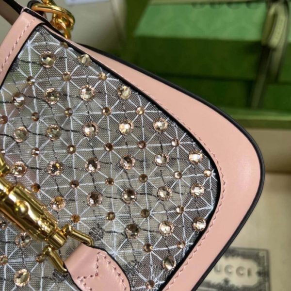 Gucci Jackie 1961 Mini GG Crystal Shoulder Bag - Black - Image 7