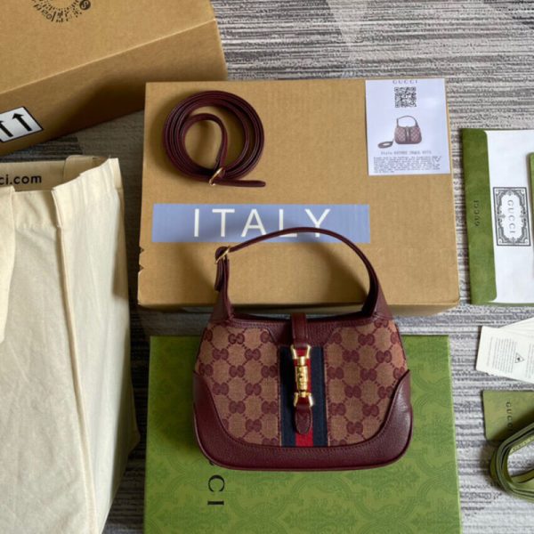 Replica Gucci Jackie 1961 Mini Bag in Burgundy GG Canvas - Image 2