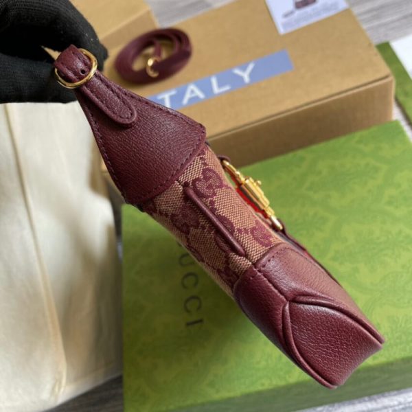 Replica Gucci Jackie 1961 Mini Bag in Burgundy GG Canvas - Image 4