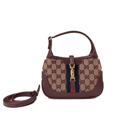 Replica Gucci Jackie 1961 Mini Bag in Burgundy GG Canvas