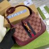 Best Replicas Bags - Replica Gucci Jackie 1961 Mini Bag in Burgundy GG Canvas Shop For Best Louis Vuitton LV Replica Bags With Cheap Price