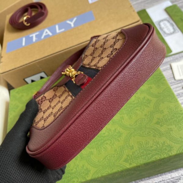 Replica Gucci Jackie 1961 Mini Bag in Burgundy GG Canvas - Image 8