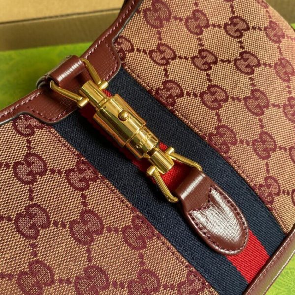 Replica Gucci Jackie 1961 Small Burgundy GG Canvas Shoulder Bag - Image 14