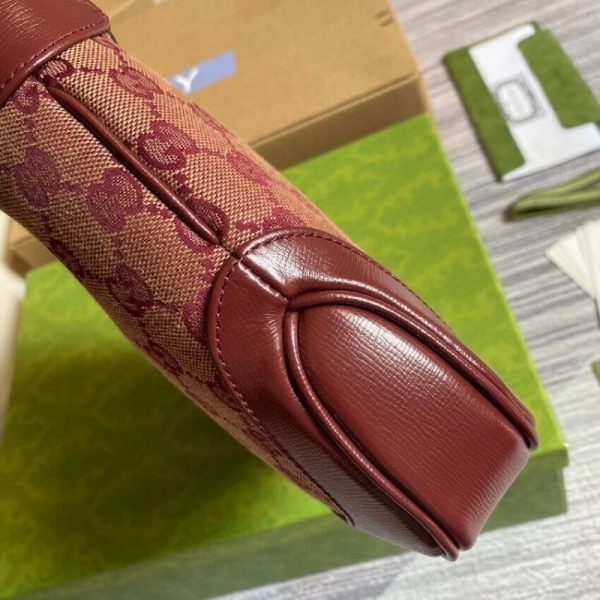 Replica Gucci Jackie 1961 Small Burgundy GG Canvas Shoulder Bag - Image 16