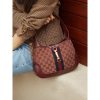 Best Replicas Bags - Replica Gucci Jackie 1961 Small Burgundy GG Canvas Shoulder Bag Shop For Best Louis Vuitton LV Replica Bags With Cheap Price