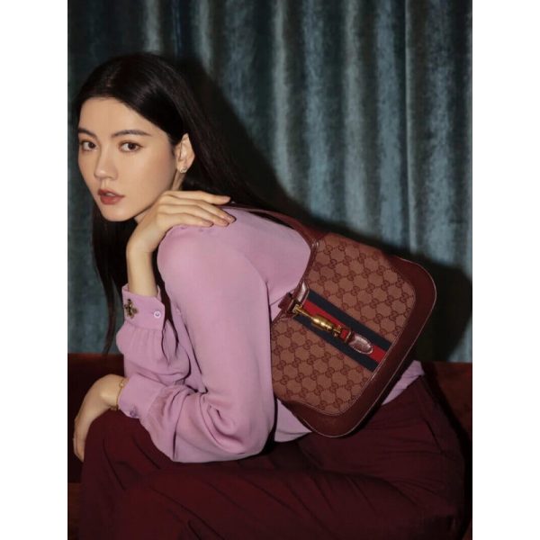 Replica Gucci Jackie 1961 Small Burgundy GG Canvas Shoulder Bag - Image 7