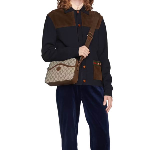 Gucci Messenger Bag Replica w/ Interlocking G Design - Image 2